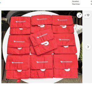 BIG Lot of 10 ~ DOORDASH ~ 14x14x9 ~ HD Thicker Insulated Delivery Bag / Tote ~